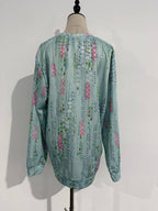 Vintage Print Long Sleeve T-Shirt – Casual Relaxed Fit Top
